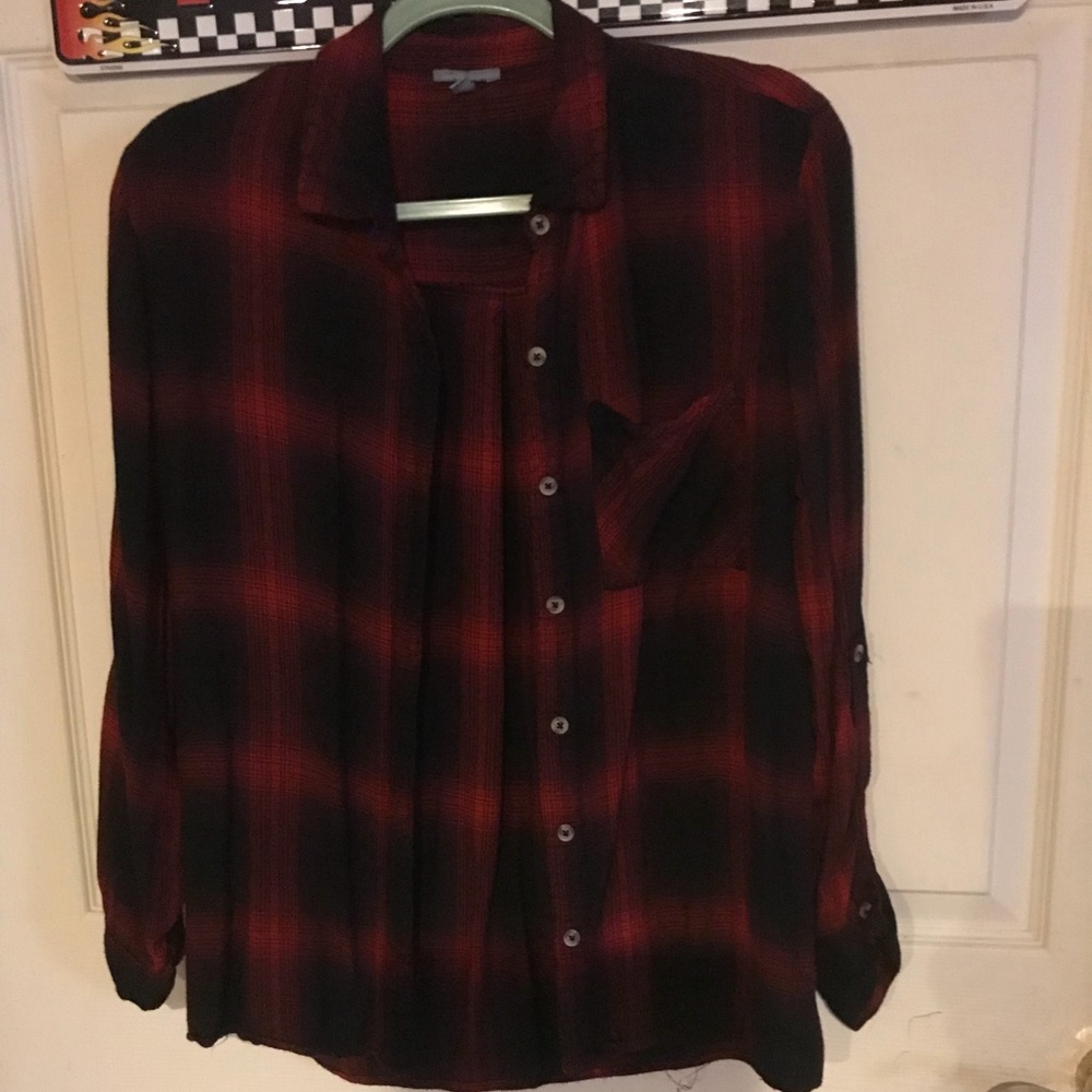Charlotte Russe Plaid Button Down